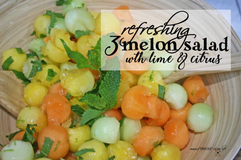 refreshing 3 melon salad with lime & mint