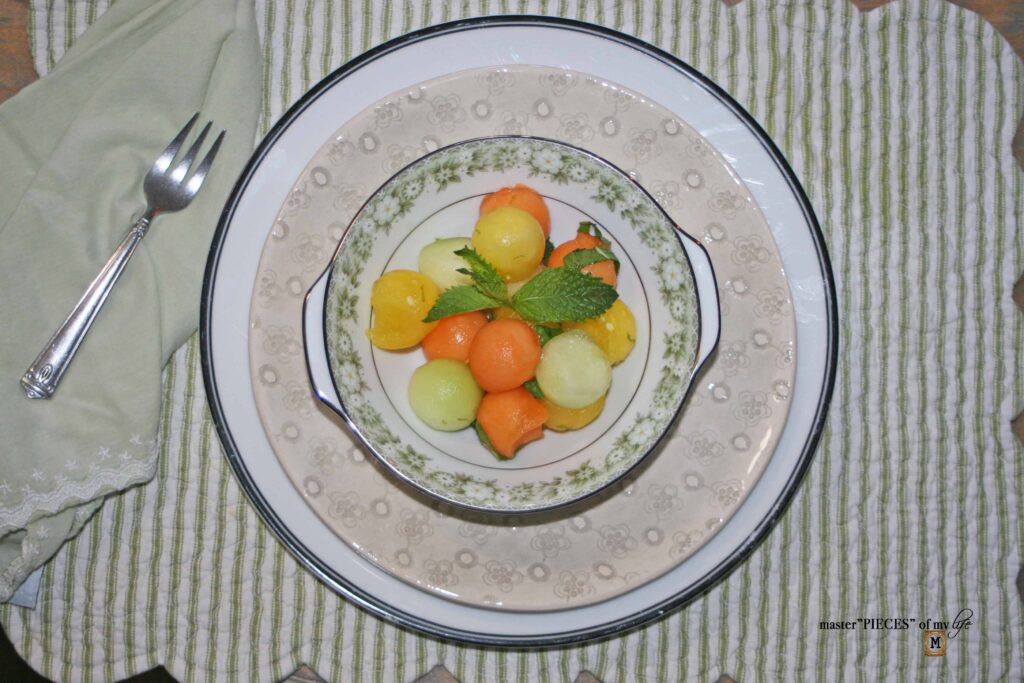 refreshing 3 melon salad with lime & mint