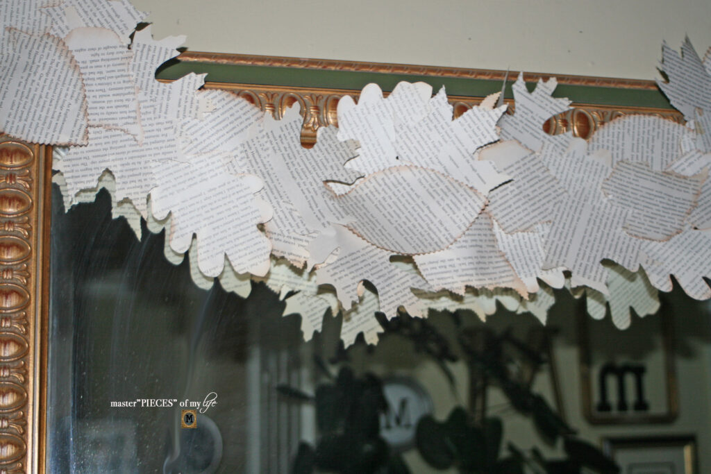 bookprint leaf garland DIY