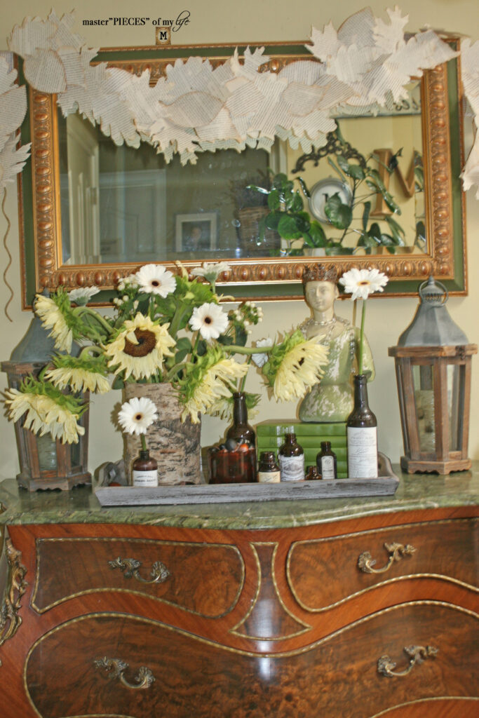 bookprint leaf garland DIY