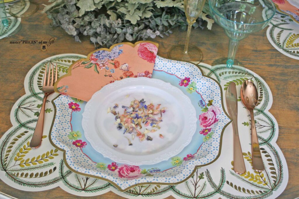 floral paper table top