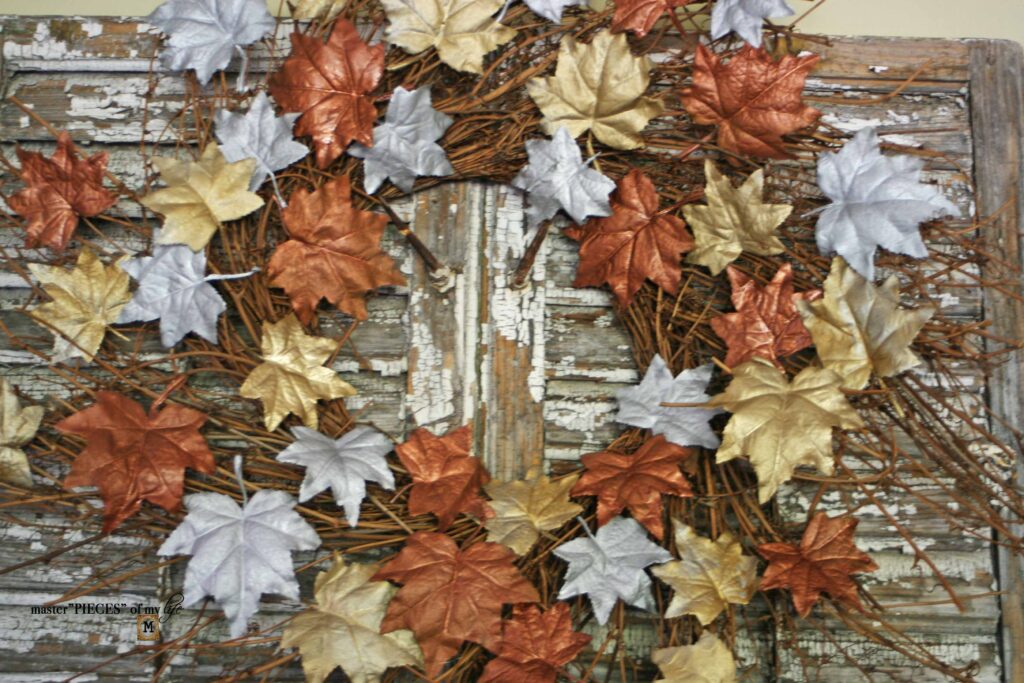 DIY autumn leaf wreath