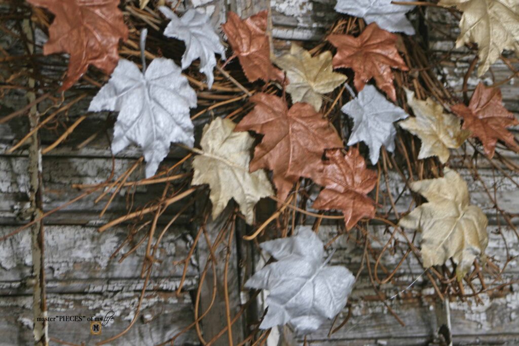 metallic leaf wreath