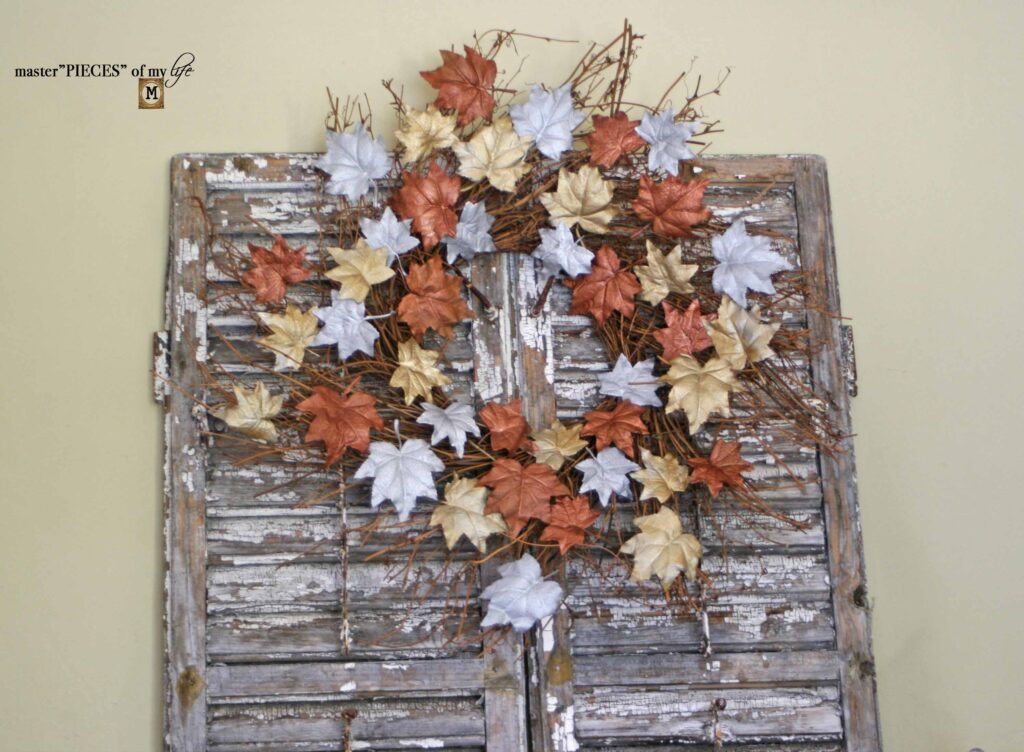 metallic leaf wreath