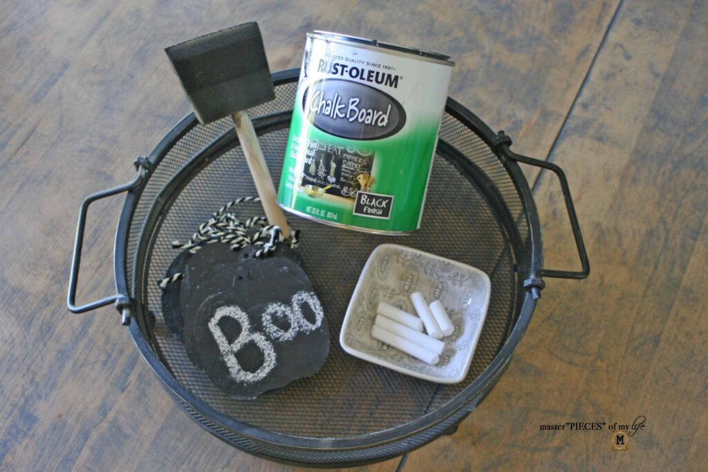 chalkboard pumpkin tabletop DIY