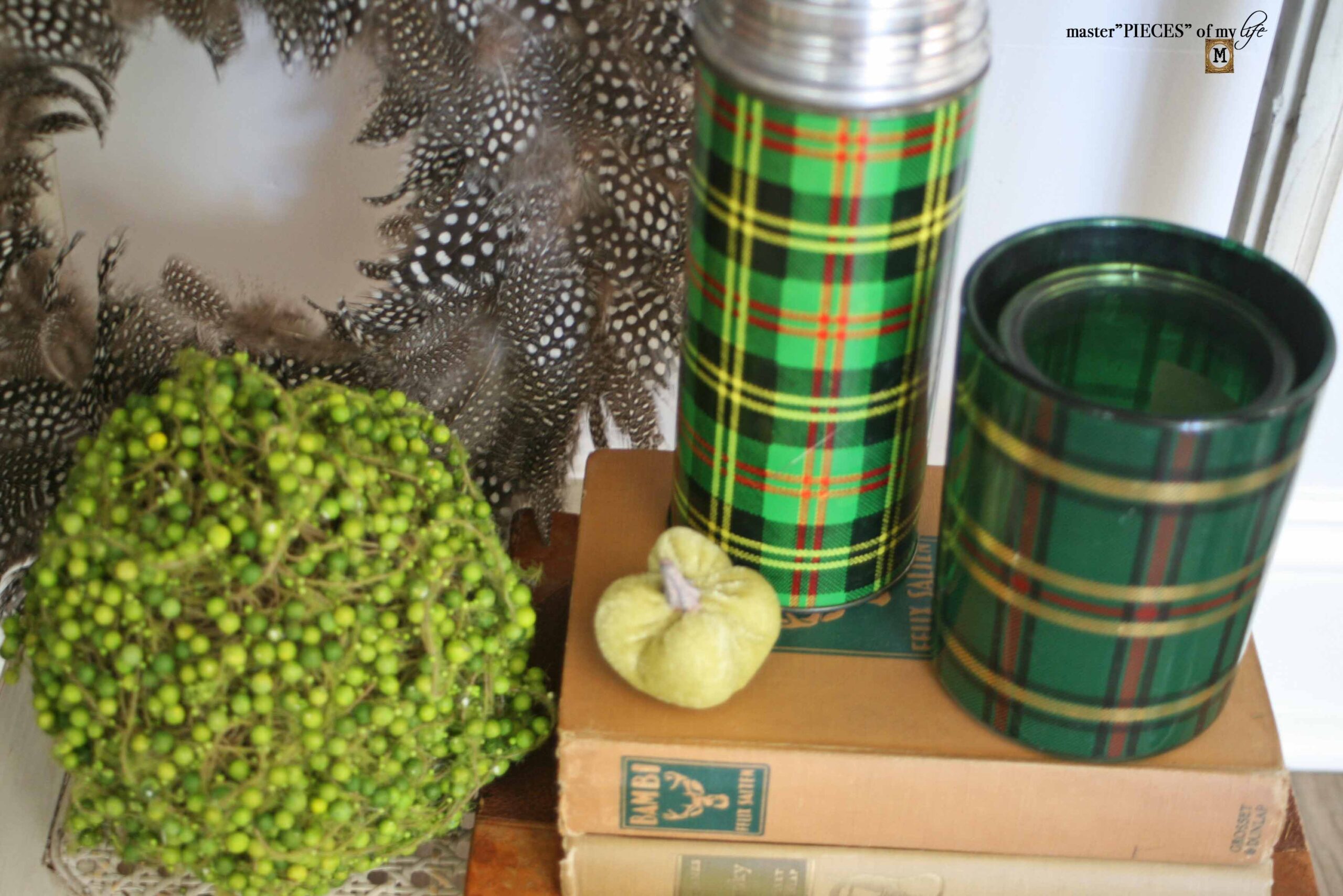 fall decor thrifted thermos