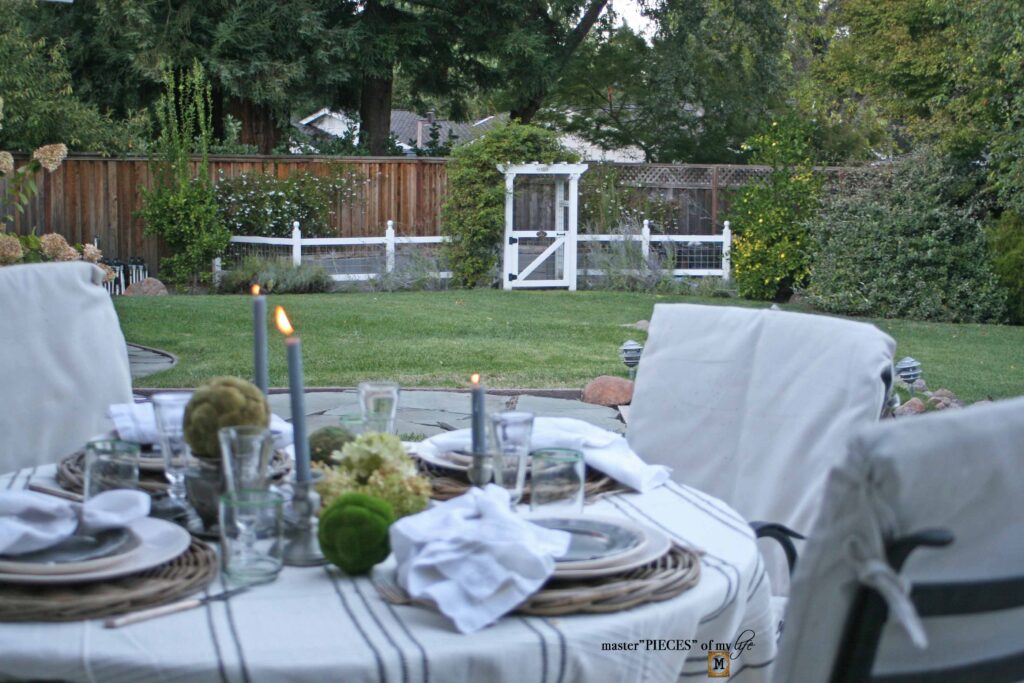 thrifted pewter garden table design