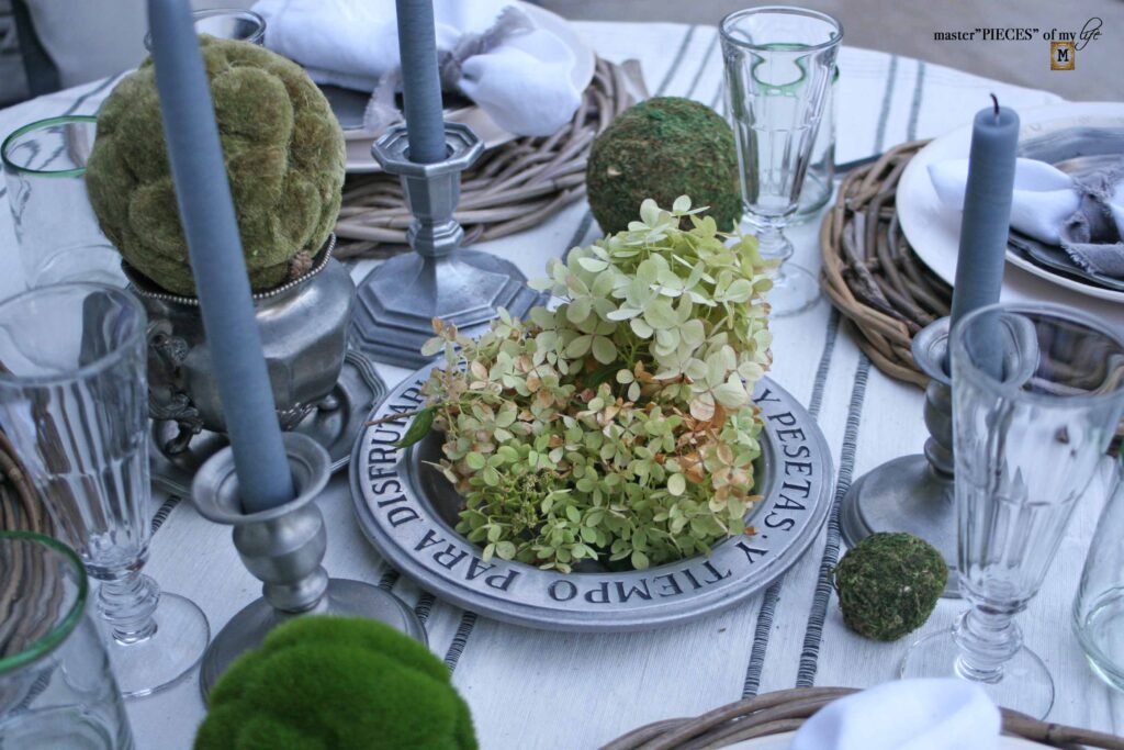 thrifted pewter garden table design