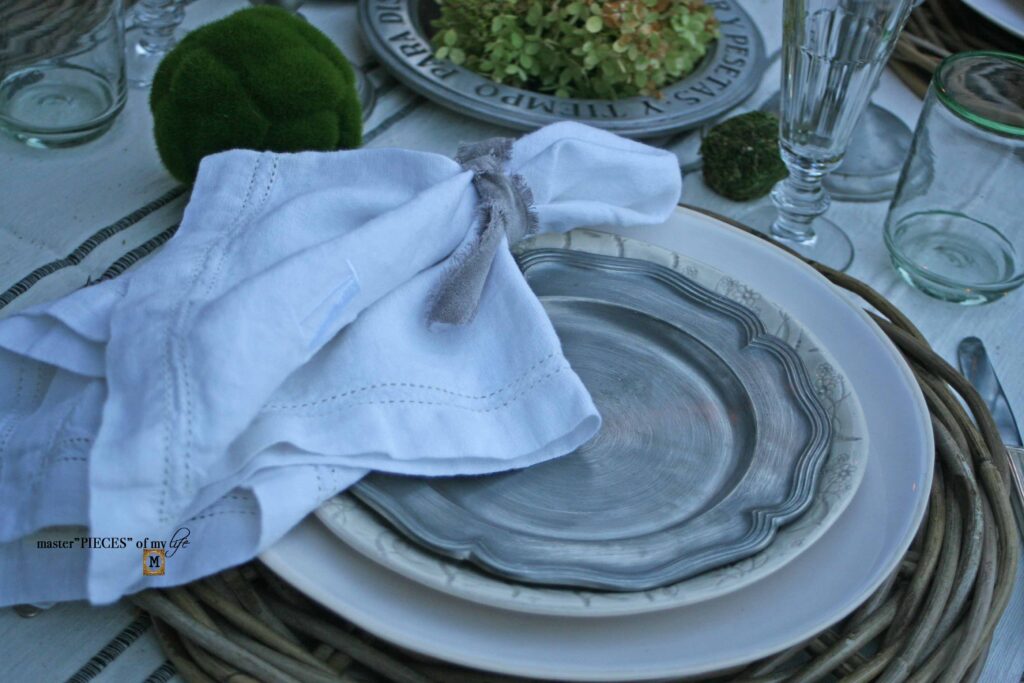 thrifted pewter garden table design