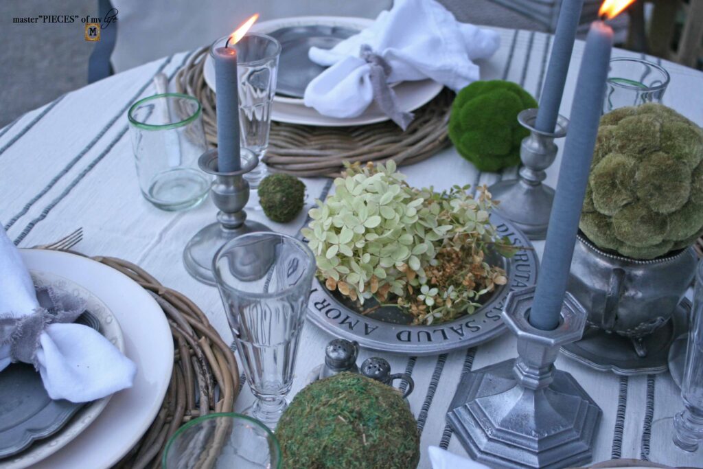 thrifted pewter garden table design