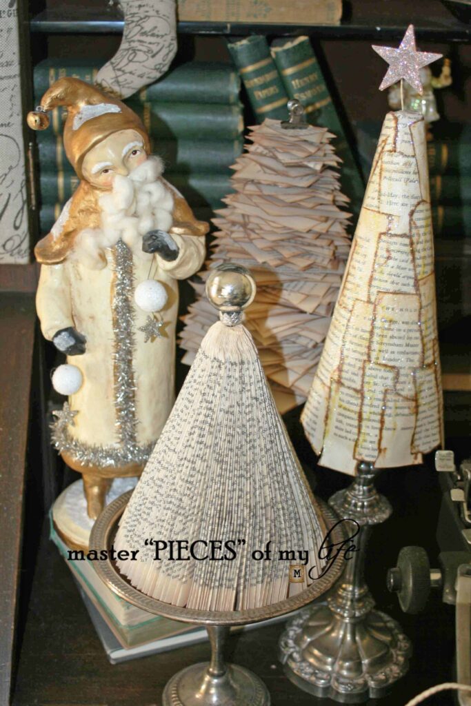 book page Christmas trees