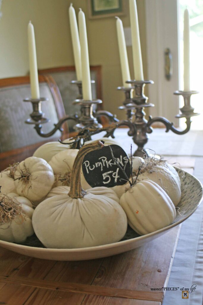 white pumpkin centerpiece