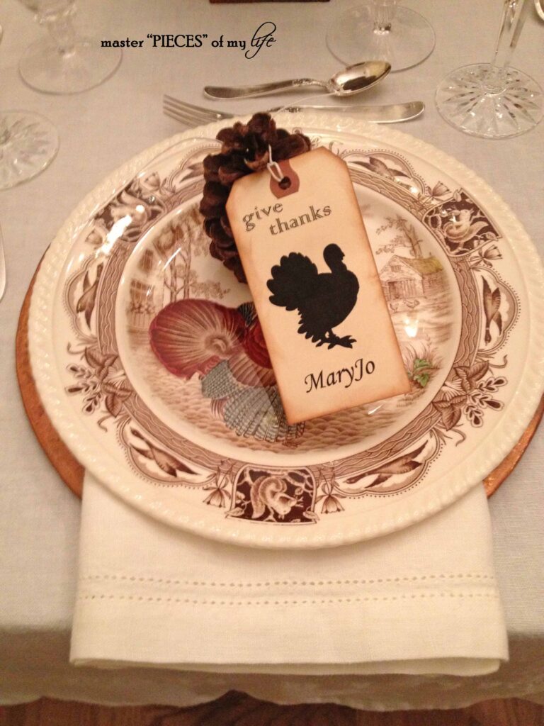 Thanksgiving silhouette place cards