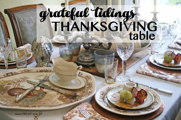 grateful tidings at a thanksgiving table