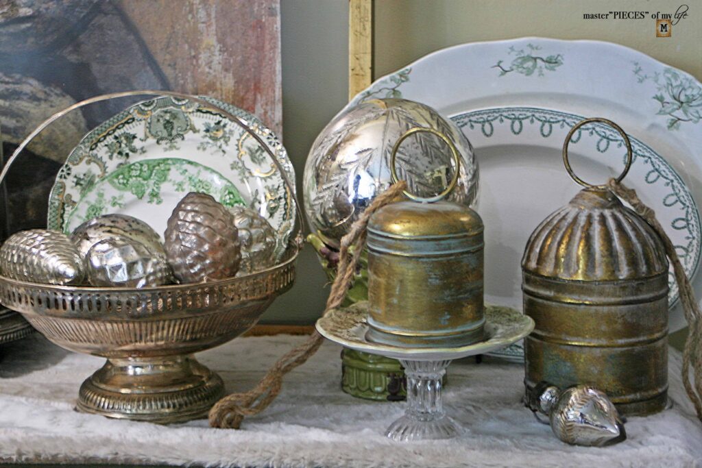 green transferware vignette