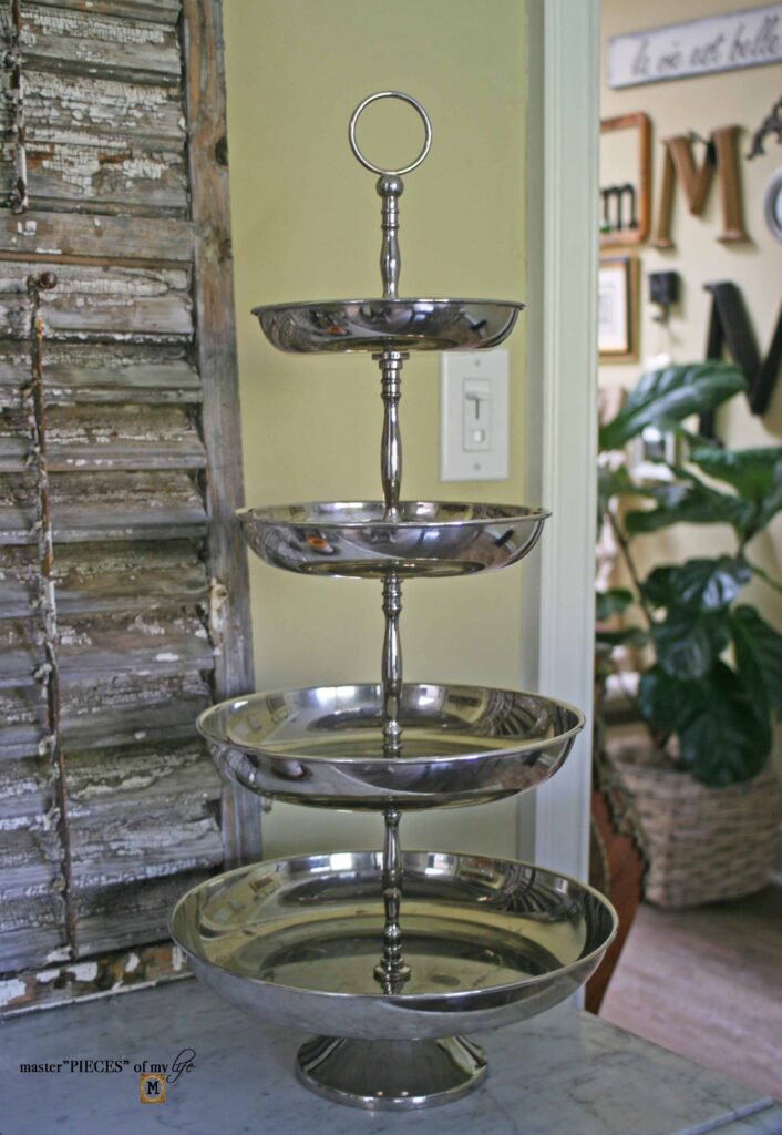 silver tiered tray