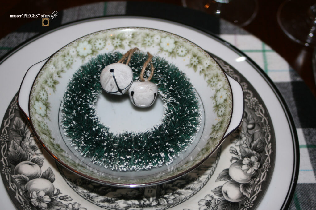 bottle brush Christmas tablescape