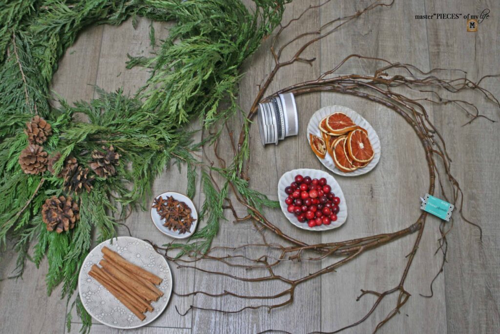 organic Christmas wreath DIY