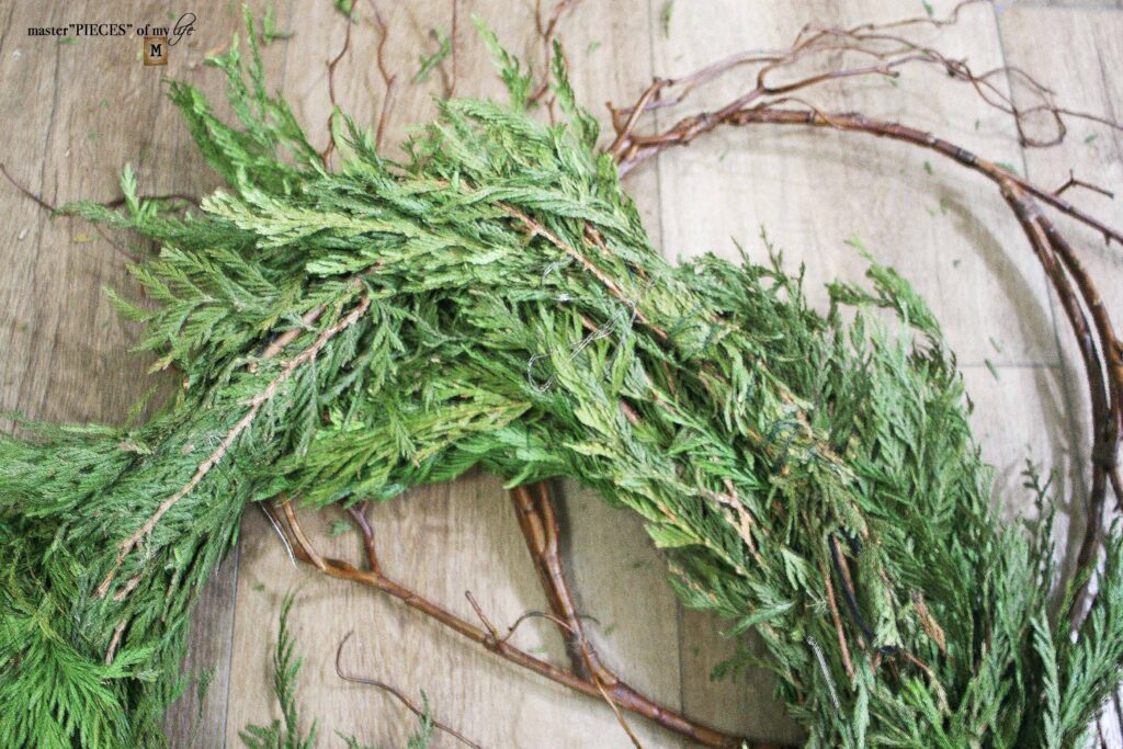organic Christmas wreath DIY