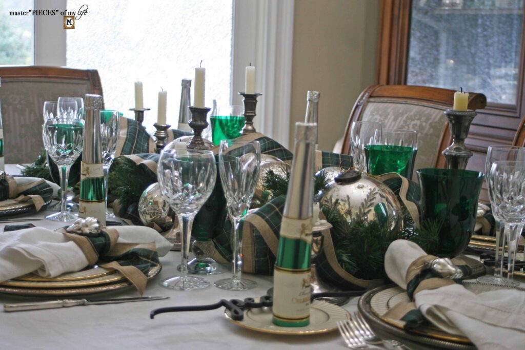 plaid new years eve table