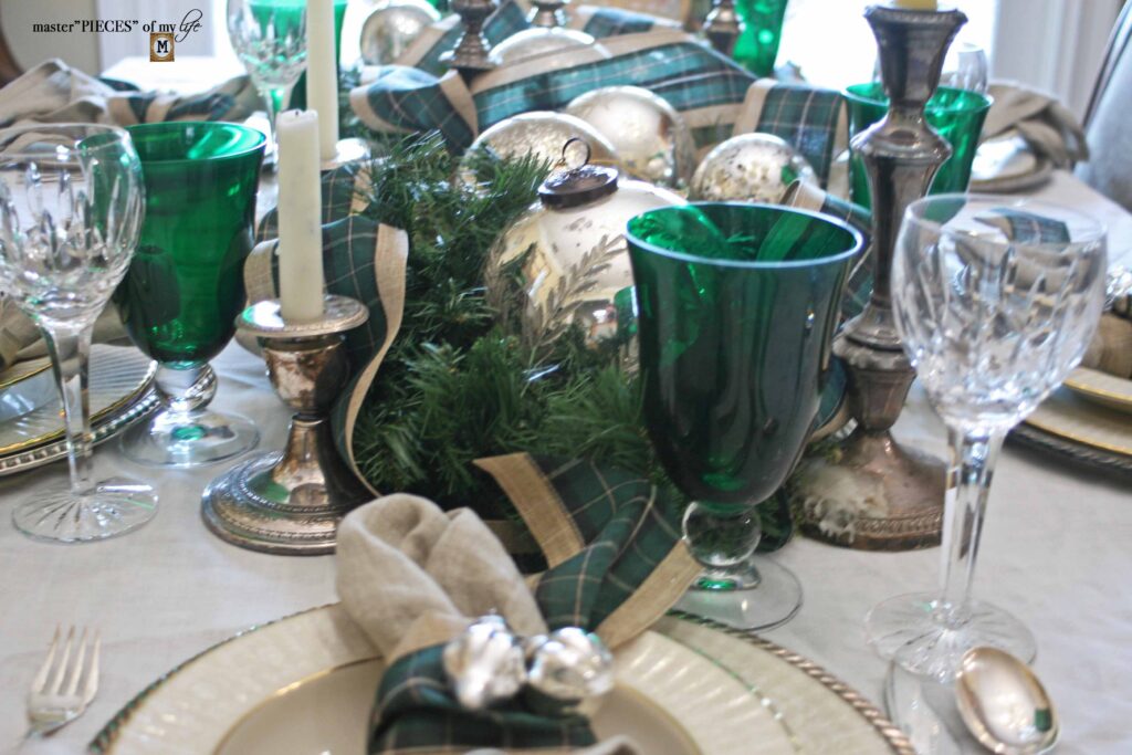 plaid christmas table