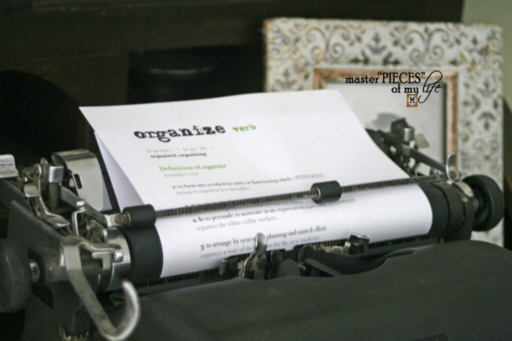 organize typewriter