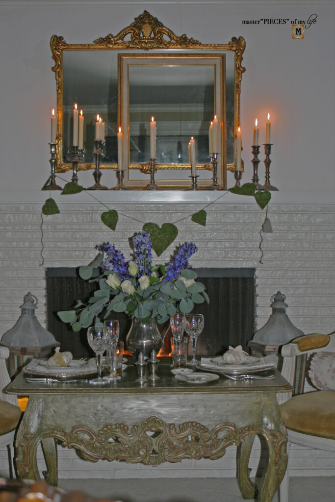 romantic Valentine's day table at home