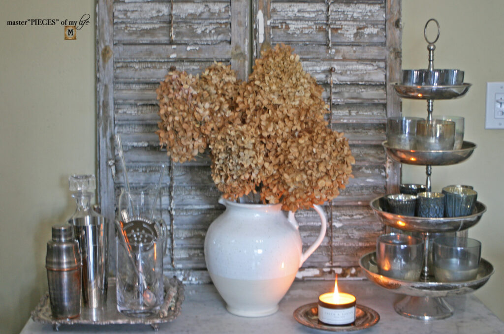 dried hydrangea decor