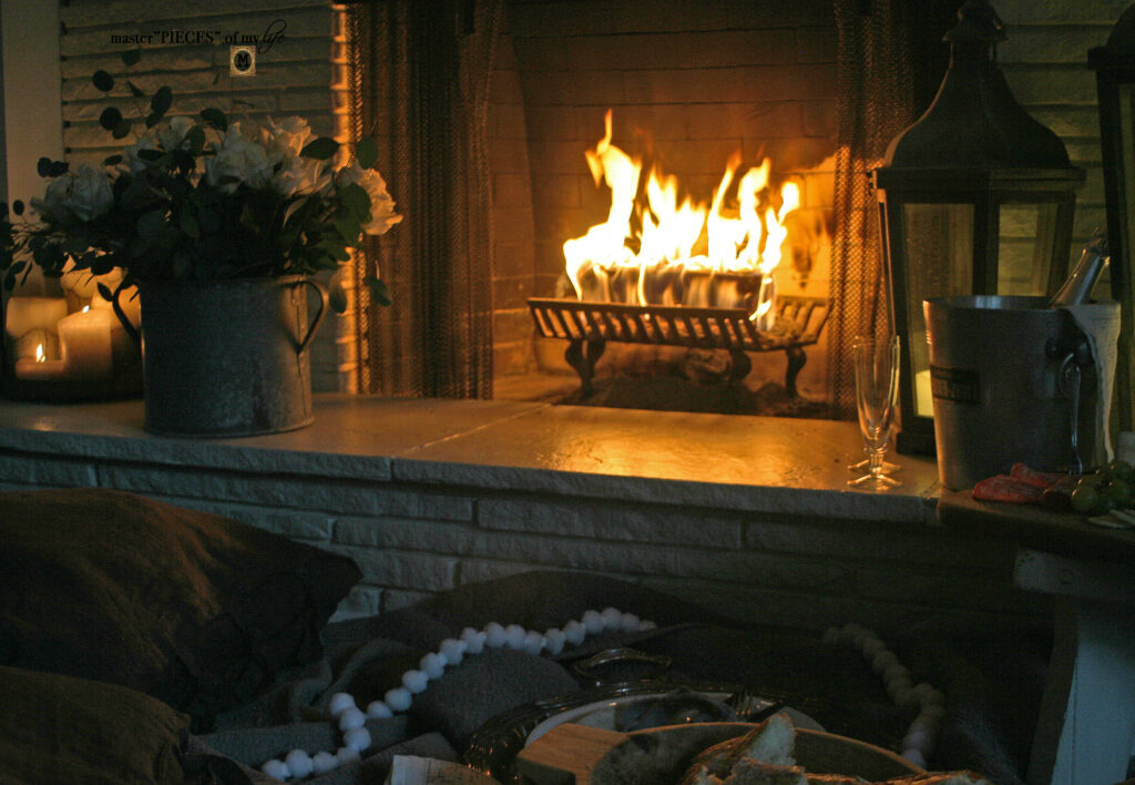 winter fireplace