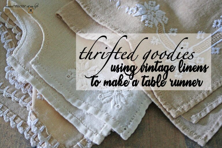 thrifted goodies – using vintage linen pieces to make a table runner