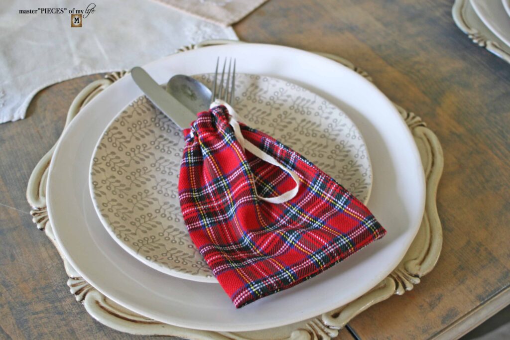 setting a red & neutral Valentine's day table