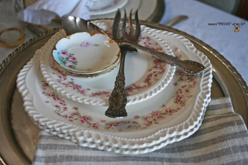 pink thrift dishes