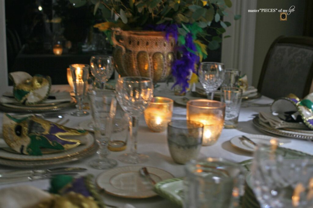 Mardi Gras tablescape