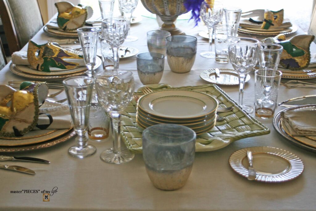 masquerade mask Mardi Gras table