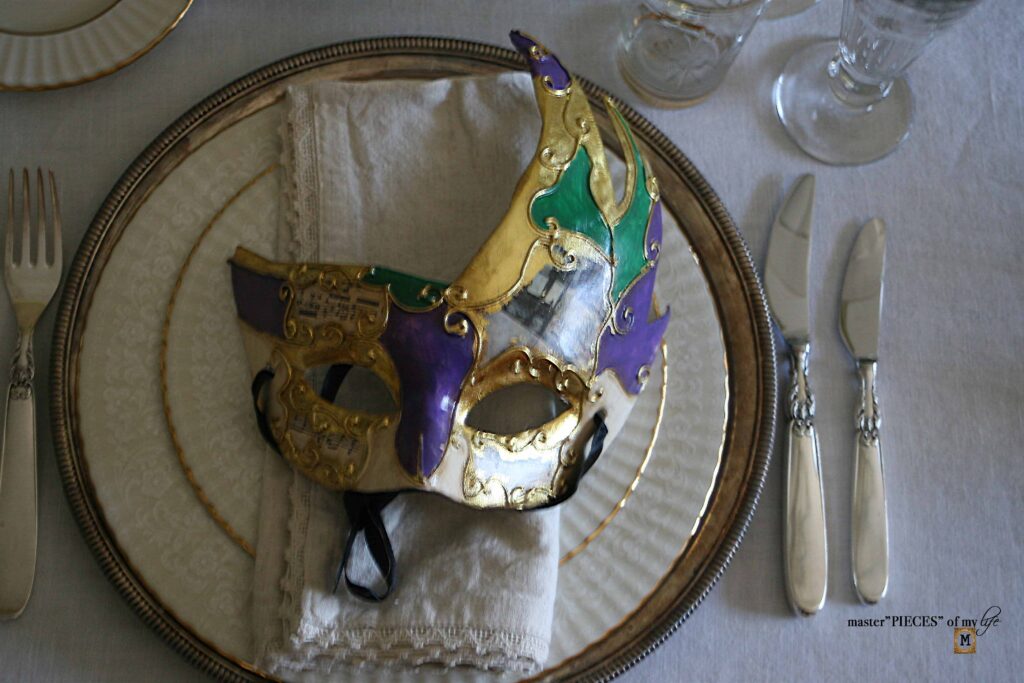 masquerade Mardi Gras table styling