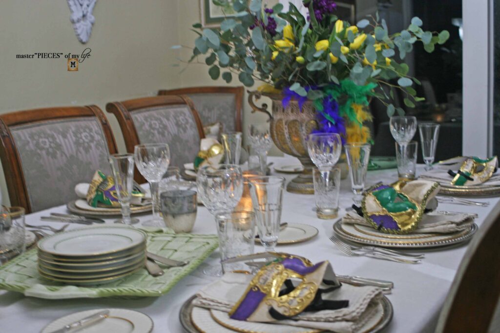 masquerade mask Mardi Gras table