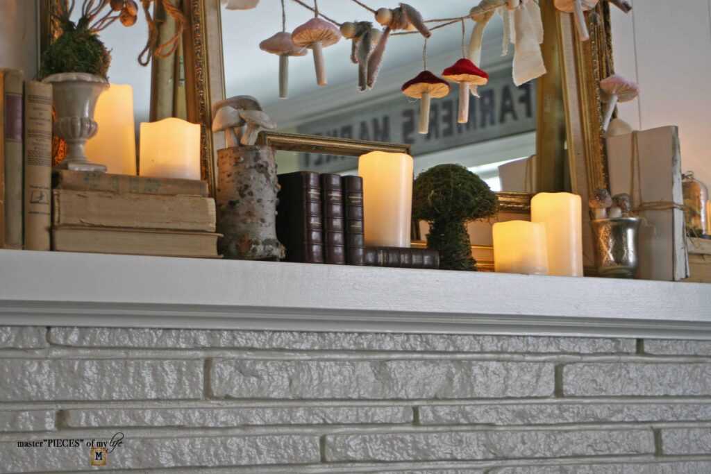 mantel styling inspired by mushroom fancy