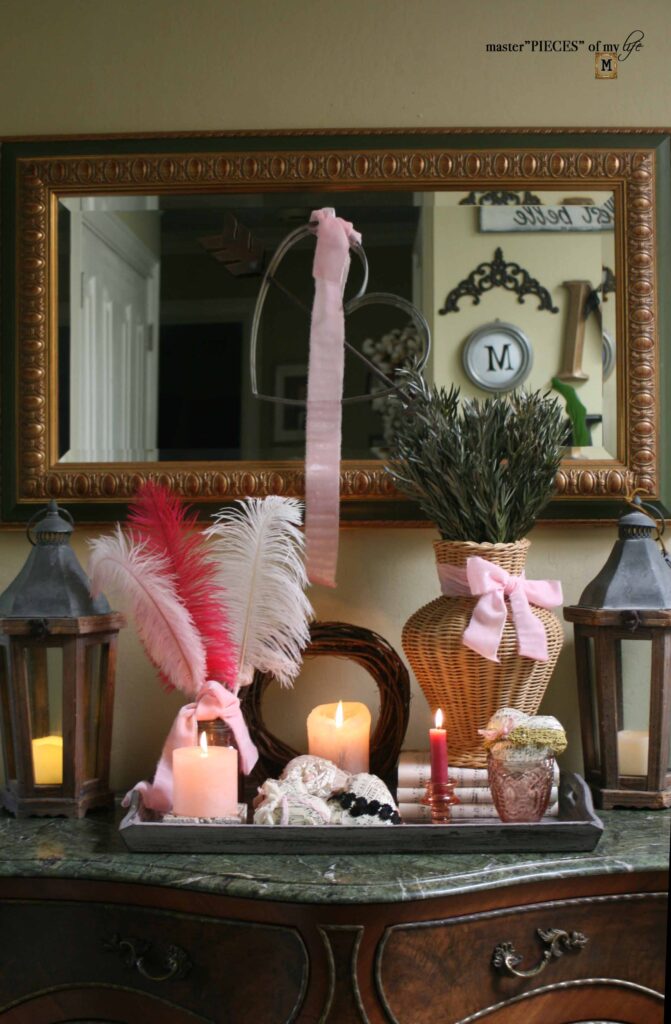 Valentine's decor vignette