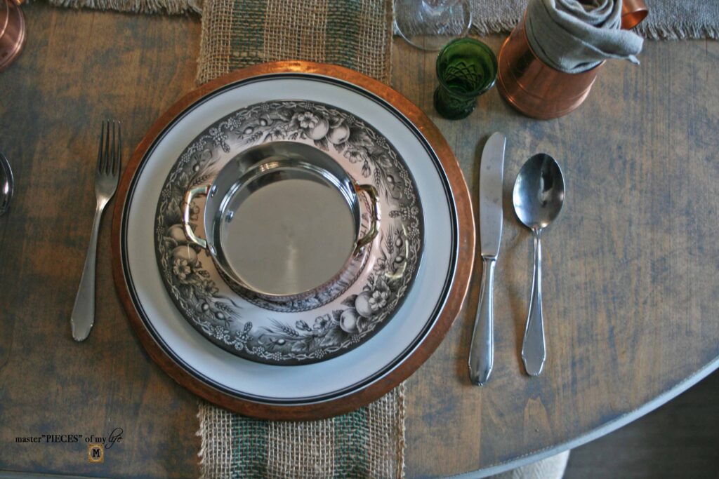 copper place setting