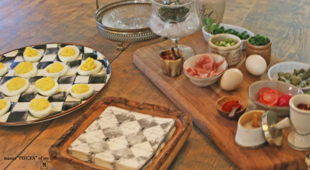 deviled egg garnish board