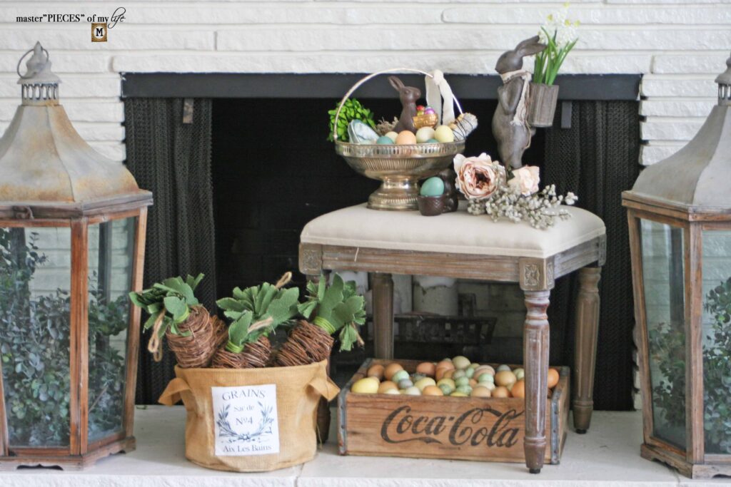 Easter fireplace styling