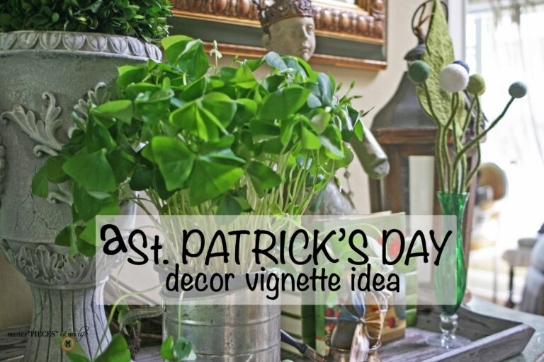 a St. Patrick’s day decor vignette idea
