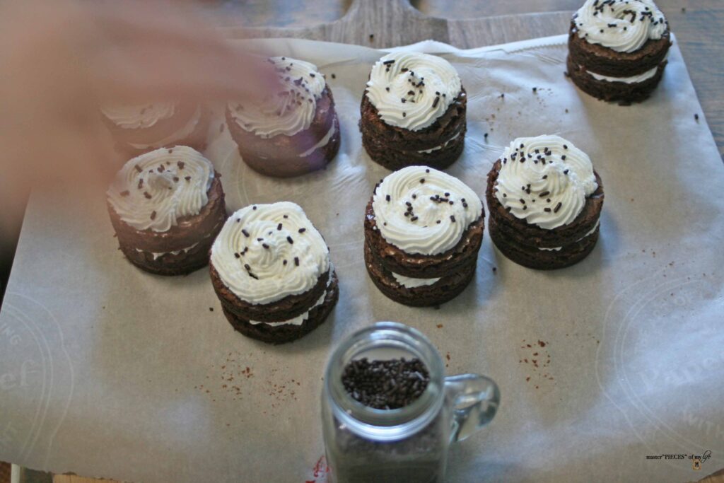 brownie stack dessert