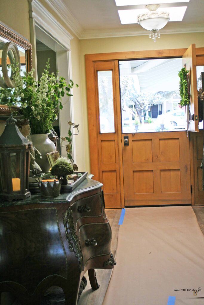 spring foyer decor styling