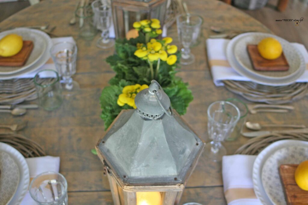 yellow rustic table