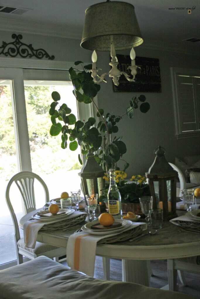 a sunny rustic farmhouse tablescape