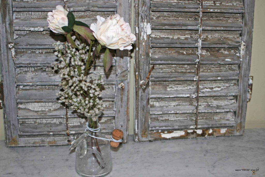 thrifted etched apothecary bottle