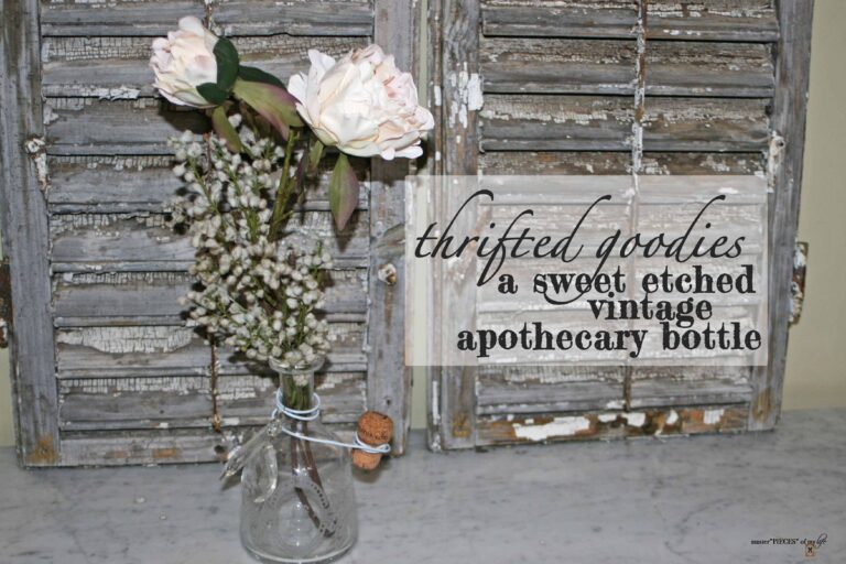 thrifted goodies – a sweet etched vintage apothecary bottle