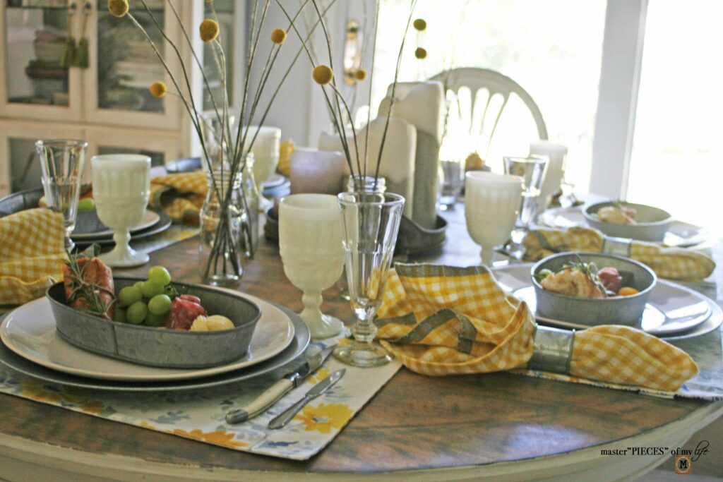 gray and yellow table