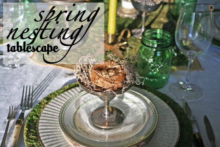 spring nesting tablescape